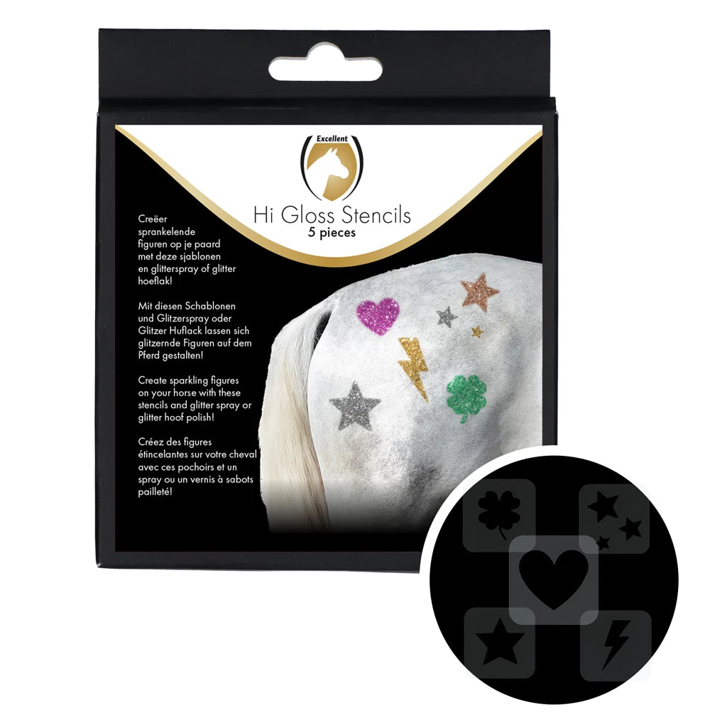 Excellence Horse Hi Gloss Stencils 5 stuks