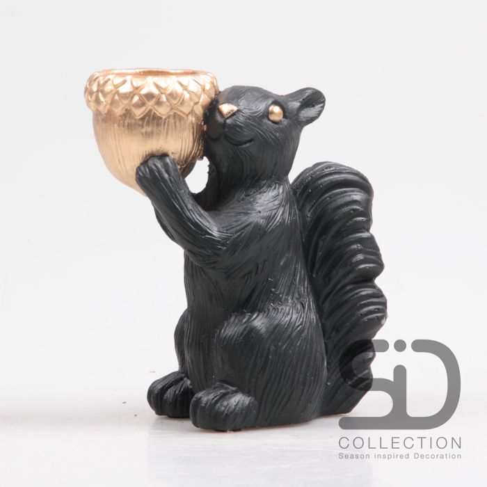 Eekhoorn Met Waxinehouder Cement 14,5x8,5x16,3