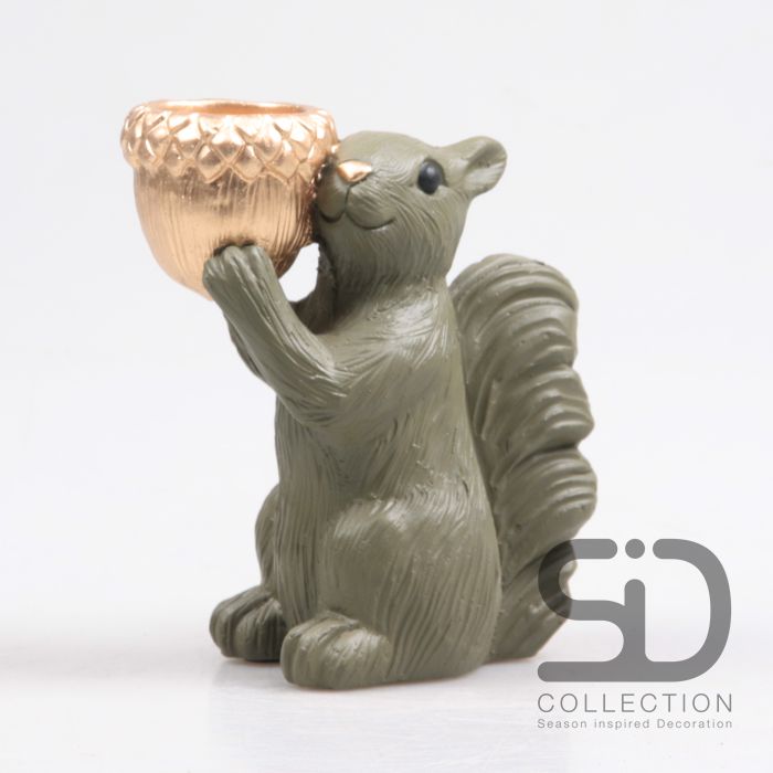 Eekhoorn Met Waxinehouder 18,5x10,5x20,5