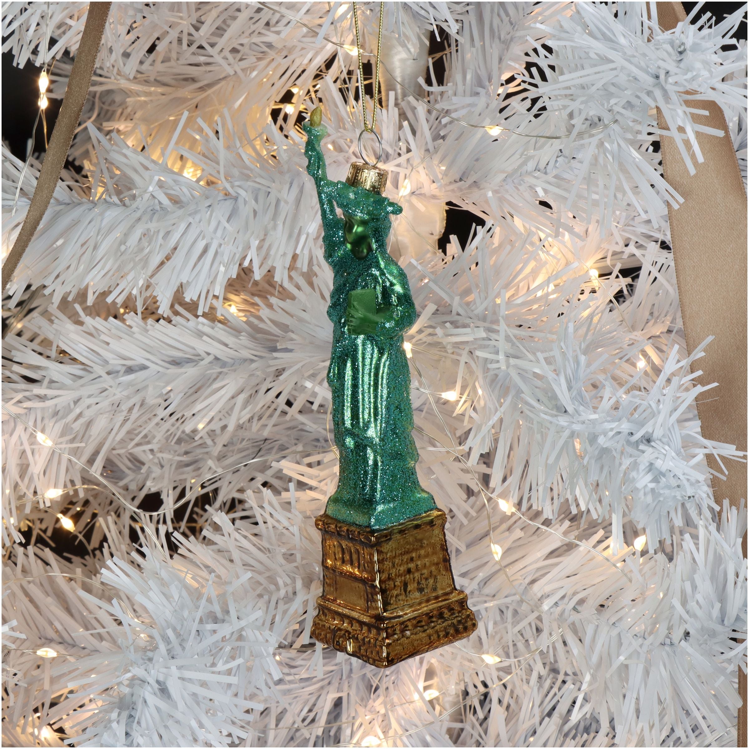 Kerst Ornament Standbeeld Turquoise 16CM