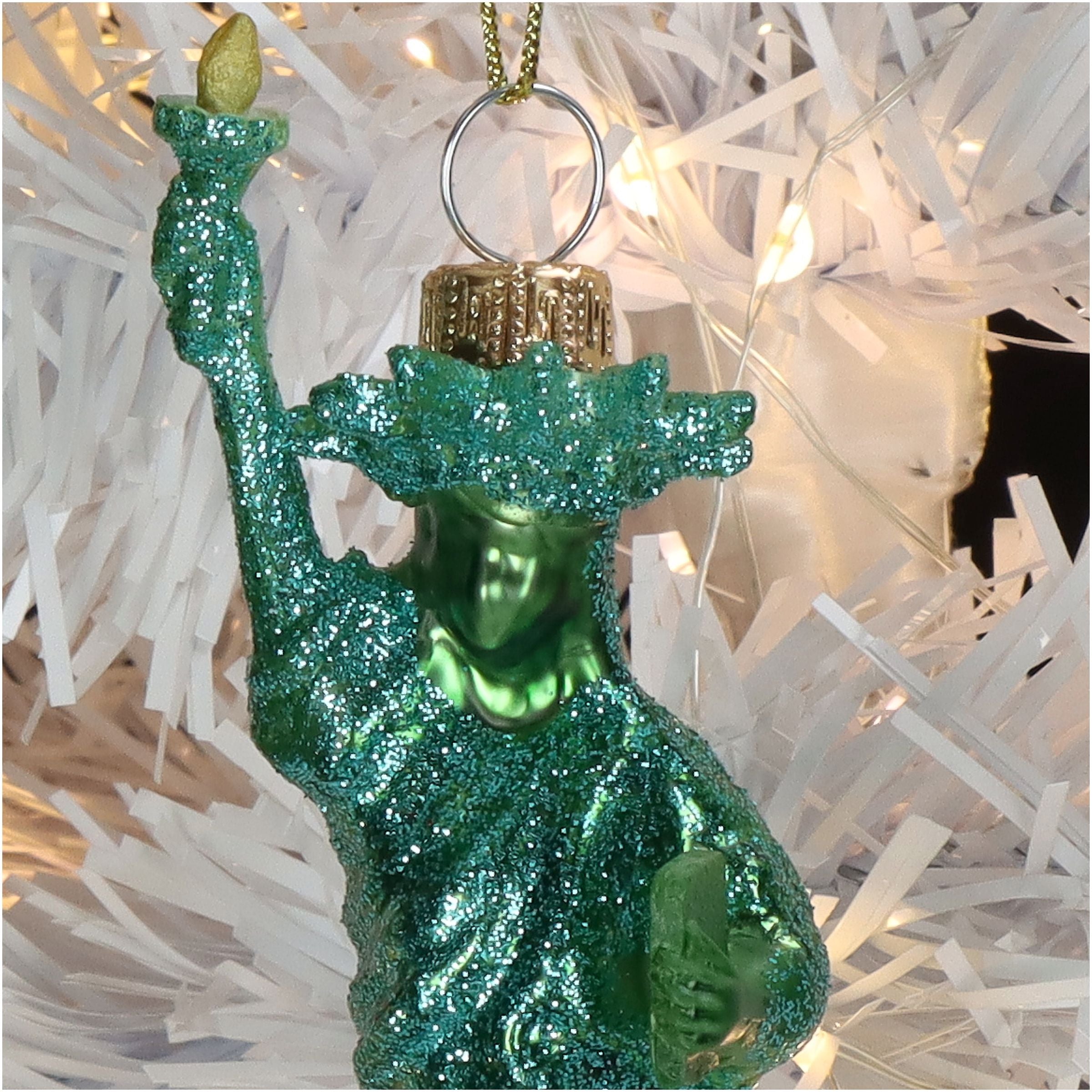 Kerst Ornament Standbeeld Turquoise 16CM