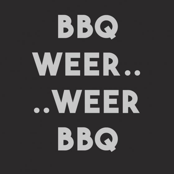 Tegeltje 'BBQ WEER' Keramiek Zwart