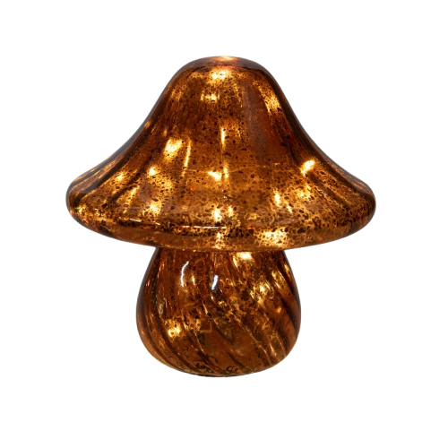 Pompoen Glas Met Led 19x19 Mecury Bruin