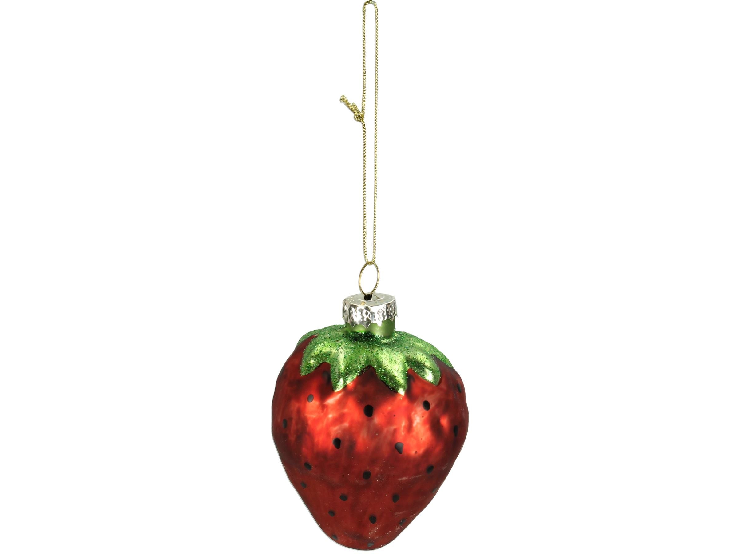 Kerst Ornament Glazen Rode Aardbei