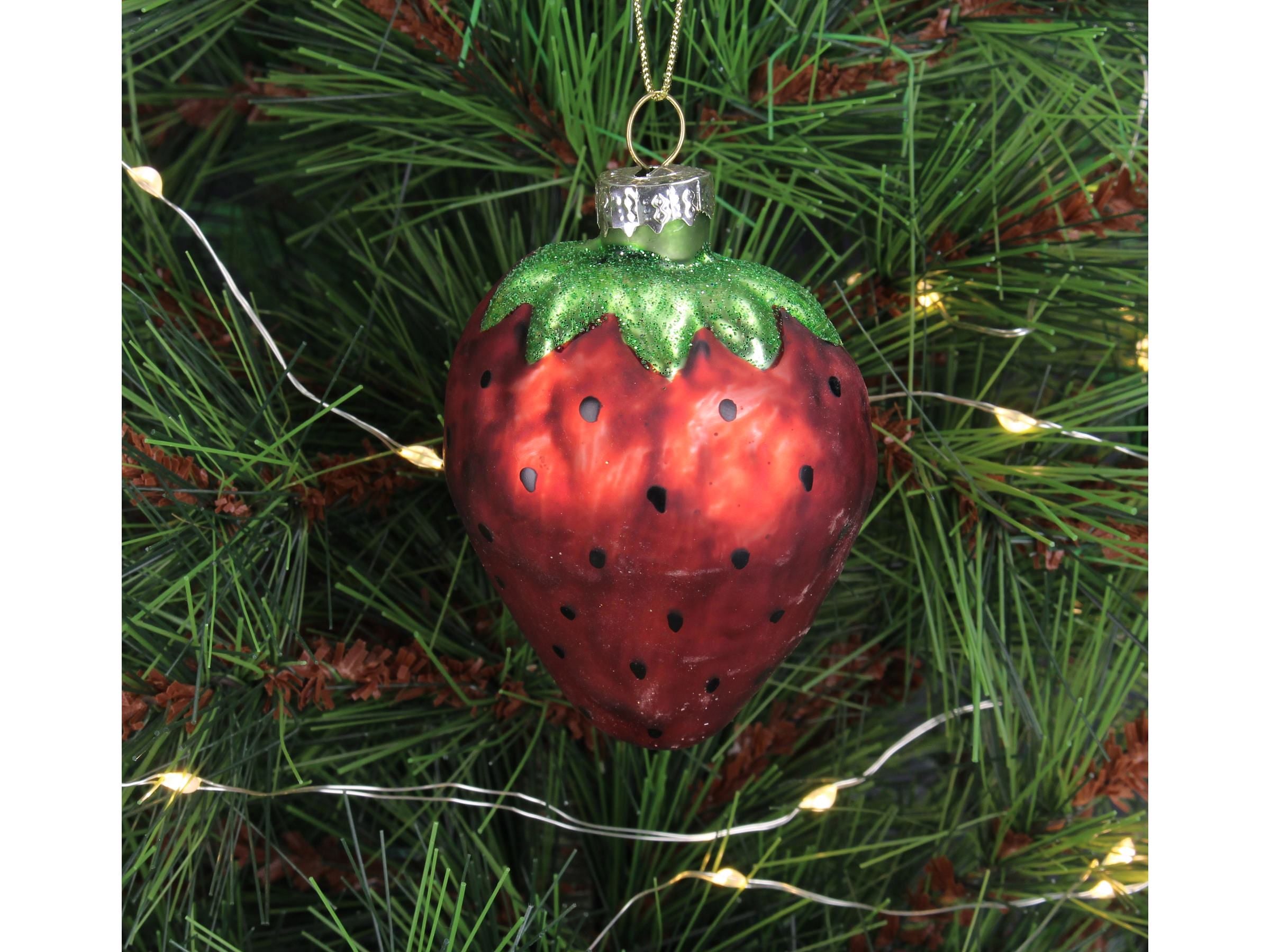 Kerst Ornament Glazen Rode Aardbei