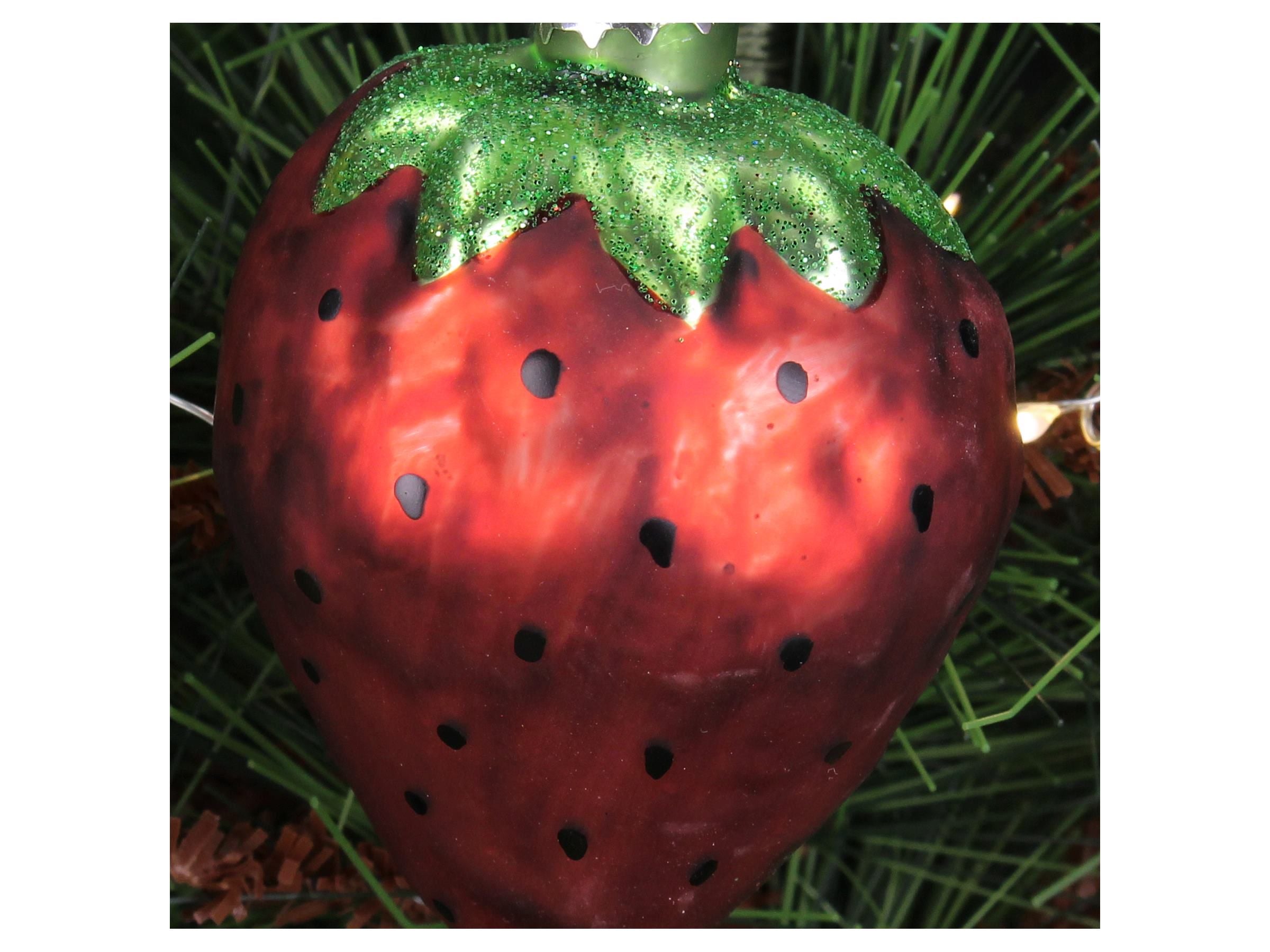 Kerst Ornament Glazen Rode Aardbei