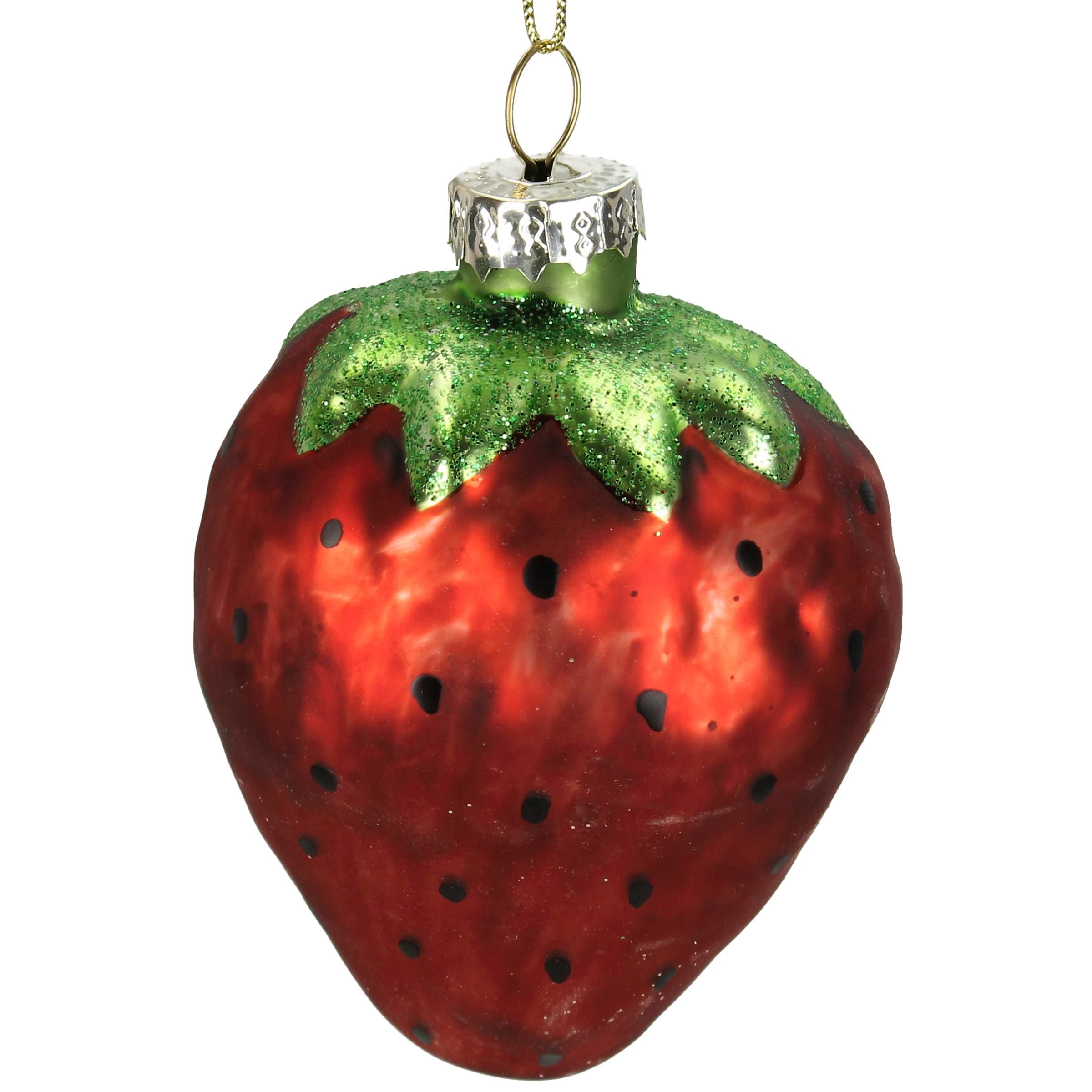 Kerst Ornament Glazen Rode Aardbei