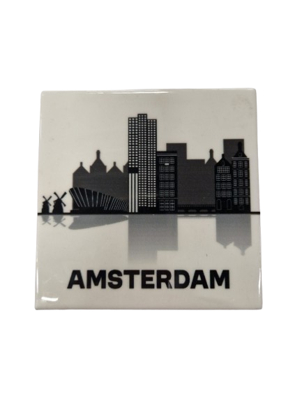 Tegeltje 'Amsterdam' Keramiek Beige