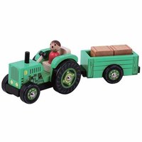 Houten tractor met aanhanger